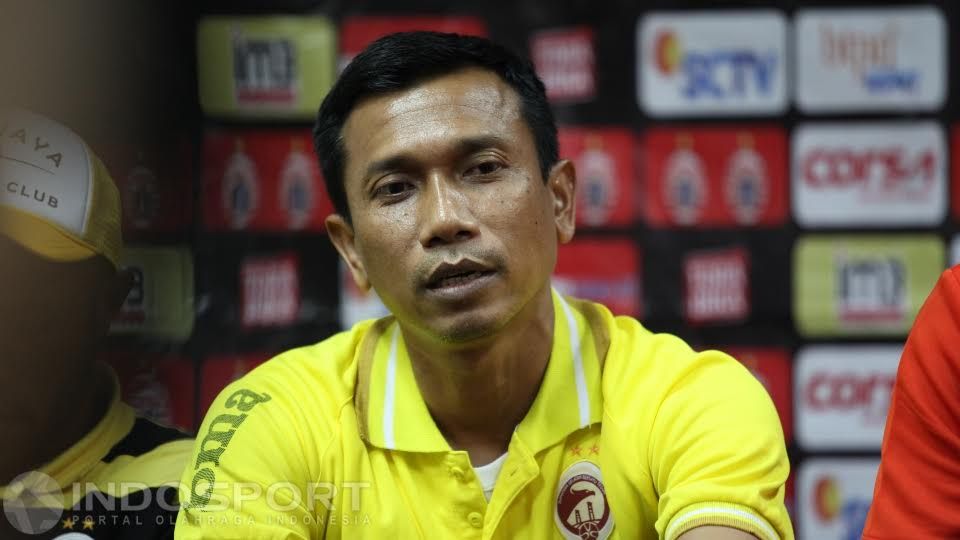 Pelatih Sriwijaya FC, Widodo Cahyono Putro, saat menjalani konferensi pers sebelum melawan Persija Jakarta. Copyright: &copy; Herry Ibrahim/Indosport
